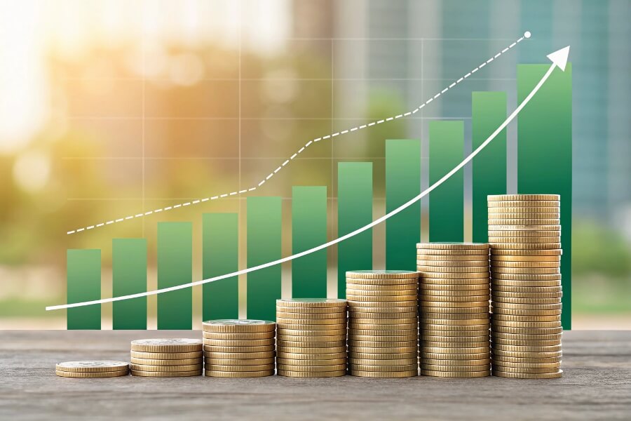 Boosting Your Bottom Line with Factory Pricing Stacked coins and a bar graph representing profit growth